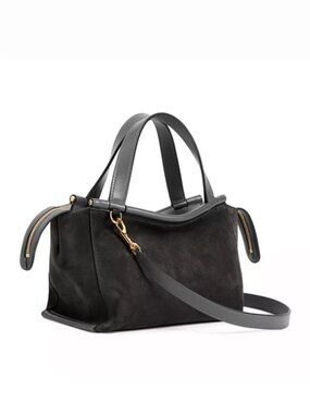 WANDLER Ida Suede Crossbody Bag Grey Top-Handle NWT